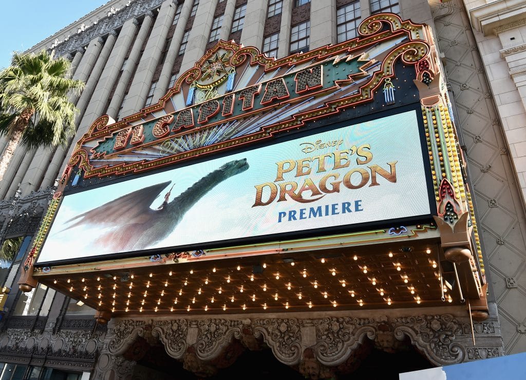 HOLLYWOOD, CA - AUGUST 08: A view of the atmosphere at the world premiere of Disney's "PETE'S DRAGON" at the El Capitan Theater in Hollywood on August 8, 2016. The new film, which stars Bryce Dallas Howard, Robert Redford, Oakes Fegley, Oona Laurence, Wes Bentley and Karl Urban and is written and directed by David Lowery, has been drawing rave reviews from both audiences and critics. PETE'S DRAGON opens nationwide August 12, 2016. (Photo by Alberto E. Rodriguez/Getty Images for Disney )